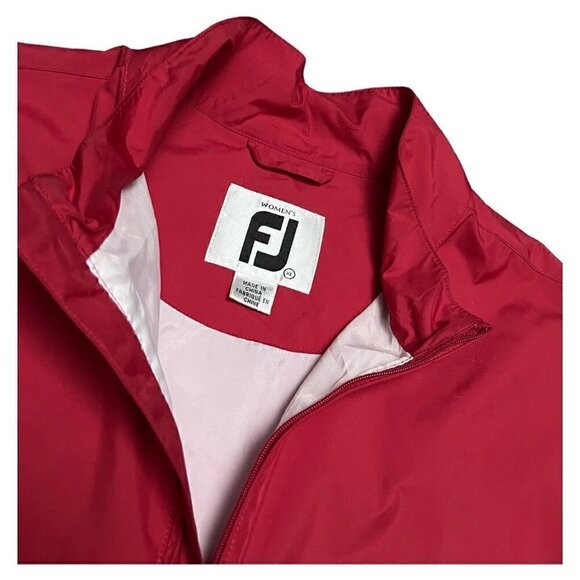 FOOTJOY Dryjoys GOLF Light Windbreaker Womens Light Spring Summer Red Jacket XL - Picture 2 of 6